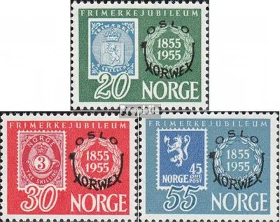 Produktbild von Briefmarken Norwegen 1955 Mi 393-395 (kompl.Ausg.) postfrisch Briefmarkenausstellung