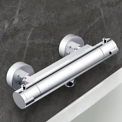Produktbild von Thermostatische Duscharmatur Chrom, 38°C Sicherheitstaste, Messing, für Badezimmer