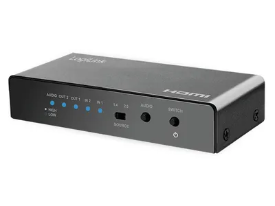 Produktbild von LogiLink HDMI switch, 2x2-Port, bidirect, 4K/60 Hz, EDID, HDCP, HDR, downscaler