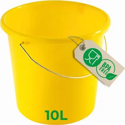 Image de Novaliv Seau 10L jaune avec graduation - Seau de nettoyage 10 litres ⌀ 28,5 cm Pratique et polyvalent avec graduation pour le ménage et le jardin idéal comme seau de ménage, seau à eau, seau d'essuyage, Bucket