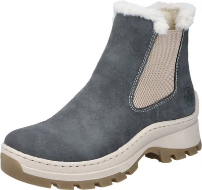 Produktbild von Rieker Damen Chelsea Boot Winterboot Elastikeinsatz Stiefelette X9352, Größe:40 EU, Farbe:Blau