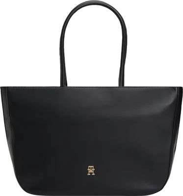 Obrázok produktu pre Tommy Hilfiger Hilfiger Icon Logo Tape Tote Bag, Plátená taška, Dospelý, OS, Čierna, Polyuretán (PU), 1 kusov