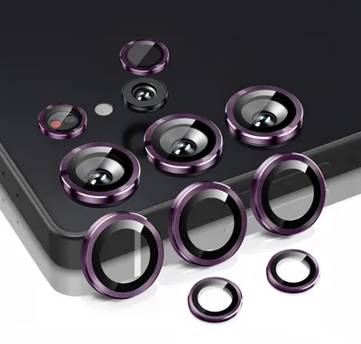 Produktbild von Kamera Linsenschutz Glas Set für Samsung Galaxy S25 Ultra Schutzglas Camera Linse Schutz Panzerfolie 9H Dunkles Violett