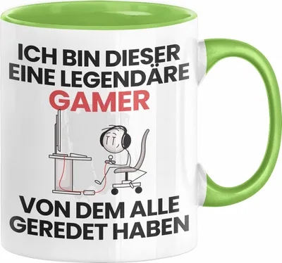 Produktbild von Gamer Geschenk Tasse Lustige Geschenkidee Geburtstag für Gamer Ich Bin Dieser Legendäre Gamer Von Dem Alle Geredet Haben Kaffee-Becher (Grün)