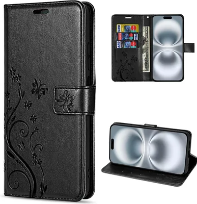 Produktbild von iPhone 16 Handyhülle – Klapphülle Schutzhülle Tasche mit Magnetverschluss und Kartenfächern