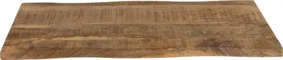 Produktbild von Holzplatte 100x40 cm Louisa, Bretter aus Mangoholz massiv + raue Oberfläche, Baumkanten-Platte für Heimwerker, geeignet für Arbeitsplatten, Tische & Fensterbretter