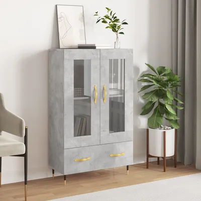 Produktbild von "2026 Promotion" Highboard/Vitrine/Beistellschrank - Betongrau 69,5x31x115 cm Holzwerkstoff - Kommoden CC29341