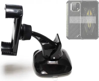 Produktbild von K-S-Trade kompakte Handy-Halterung Windschutzscheibe kompatibel mit Ulefone Armor 22 Armaturenbrett schwarz Autohalterung KFZ Halter