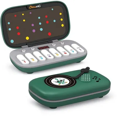 Zdjęcie produktu dla Fortepian dla dzieci, wielofunkcyjny, miniaturowy instrument klawiszowy dla chłopców i dziewczynek, zielony, zabawka edukacyjna i muzyczna.