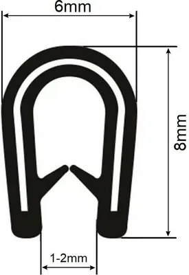 Produktbild von Kantenschutz Kantenschutzprofil Stahleinlage Schutzprofil Dichtungsprofil Blech 6x8mm