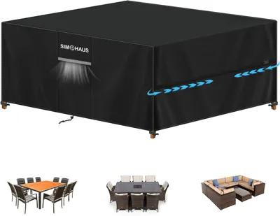 Productafbeelding van Tuinkussenhoes, waterdicht, 300x250x100 cm, UV-bestendig, geschikt voor tuinmeubels