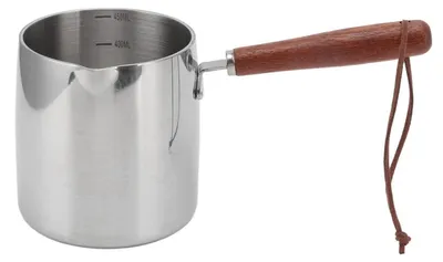 Produktbild von Milchtopf 450ml Induktion 304 Edelstahl mit Holzgriff Ø 8,5 cm