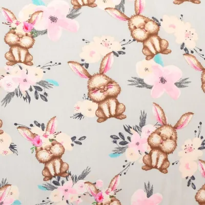 Zdjęcie produktu dla Tkanina - bawełna - szerokość 160 cm - szara, brązowa, różowa