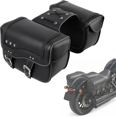 Imagen del producto de Maletas para motocicleta, 30 litros, cuero sintético (PU), impermeables, de uso universal