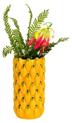 Produktbild von Atmosphera Blumenvase Banane - gelb - D12 x H22 cm - Keramik - Vase