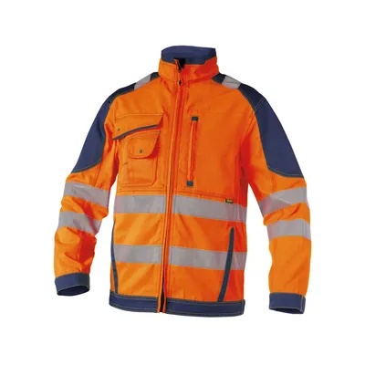 Produktbild von DASSY® Orlando Warnschutz Arbeitsjacke NEONORANGE/DUNKELBLAU Gr.3XL Länge: STANDARD
