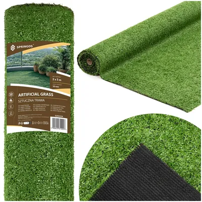 Produktbild von Springos® Künstlicher Rasen 10 mm Grün 2x5 m – Kunstrasen Rolle für Balkon Terrasse Garten