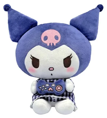 Image de Poupée en peluche Kuromi, style pyjama, taille M, 22 cm