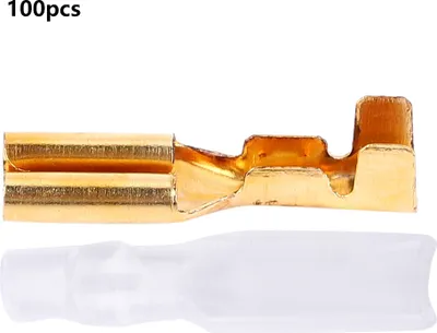 Image de 100 paires de connecteurs à sertir 2.8mm en laiton doré pour haut-parleurs de voiture et fils électriques