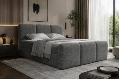 Obrázok produktu pre Boxspringová posteľ Falk 180x200 s matracom a úložným priestorom – Abriamo Graphit