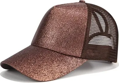Obrázek produktu pro Třpytivá Kšiltovka Hnědá - Stylový Doplněk KP4268