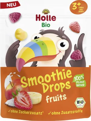 CHRUPKI OWOCOWE LIOFILIZOWANE DO SMOOTHIE BEZ DODATKU CUKRÓW OD 3 ROKU BIO 15 g - HOLLE