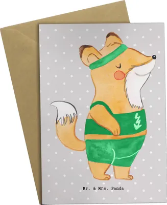 Produktbild von Mr. & Mrs. Panda babykarte Sportler Herz - Grau Pastell - Geschenk, weihnachtskarten, osterkarten, einladungskarten, vatertagskarte, Grußkarte