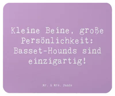 Produktbild von Mr. & Mrs. Panda Mauspad Spruch Basset Hound Persönlichkeit - Lavendeltraum - Geschenk, Hunderassen Vielfalt, laptop, mousematte, Hundeliebhaber, computer mousepad
