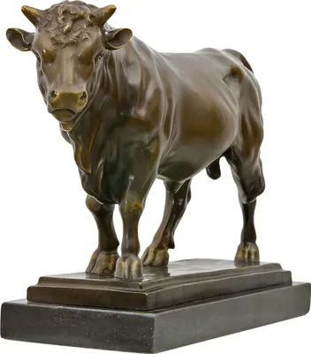 Produktbild von Bronzeskulptur Stier im Antik-Stil Bronze Figur Statue 50cm