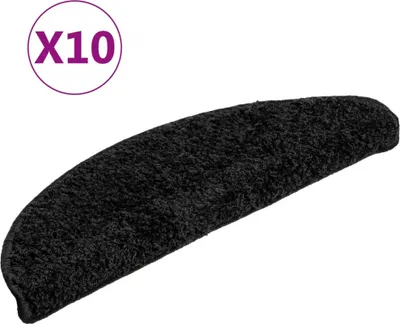 Immagine prodotto di Tappetini per scale 10 pz 56x17x3 cm Nero Semicircolari