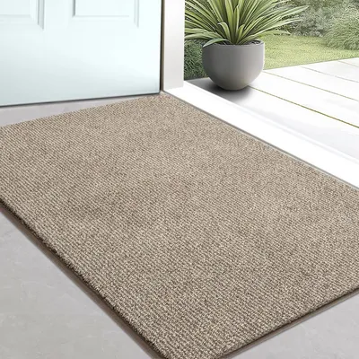 Obrázok produktu pre Podlahová rohož do interiéru, 50 x 80 cm, béžová, umývateľná, protišmyková, savá, vyrobená z polyesteru