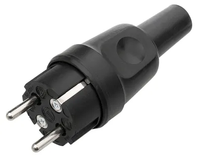 Produktbild von BACHMANN Schwerer Schutzkontaktstecker, Vollgummi schwarz