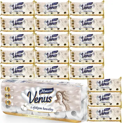 Obrázek produktu pro Almusso Venus toaletní papír 3vrstvý – sada 18× balení (10 rolí)