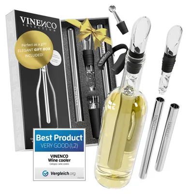 Weinkühler-Set mit 2 Kühlstäben, Kapselschneider & Verschluss