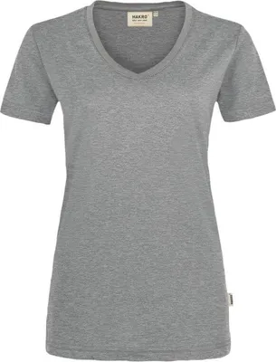 Produktbild von HAKRO V-T-Shirt Mikralinar Damen #181 Gr. 2XL grau-meliert