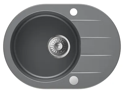 Produktbild von Granitspüle - Spülbecken - Küchenspüle - 58 x 42 cm - Black Metallic - Einbauspüle - Kratzfest, Temperaturbeständig, mit Siphon, Coast 50