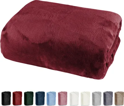Produktbild von heimtexland ® prostěradlo Cashmere Touch Soft prostěradlo Nicky Plush Teddy Typ585 Bordeaux 150 cm x 200 cm