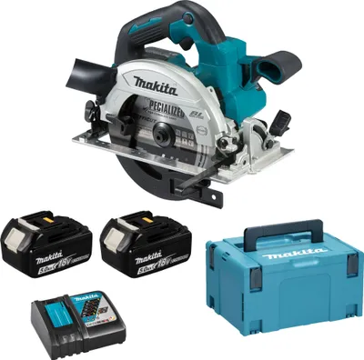 Produktbild von Makita Akku-Handkreissäge DHS660RTJ, 18 V, incl. 2x Akku LXT 5 Ah, Schnellladegerät, Zubehör, MAKPAC