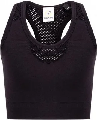 Productafbeelding van Tombo meisjes naadloos crop top PC4025 (7-8 jaar) (zwart)
