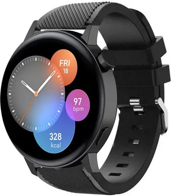 Produktbild von Strap-it Huawei Watch GT 3 42mm Silikonarmband (Schwarz)
