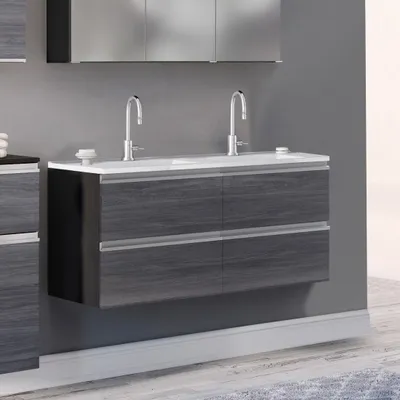 Produktbild von Doppel-Waschtisch Badschrank Handwaschlplatz Waschplatz Badmöbel "Arezzo I"