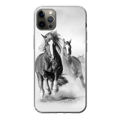 Produktbild von MuchoWow® Handyhülle Schutzhülle Hülle für iPhone 13 Pro Max Pferde - Tiere - Illustration Silikon Softcase Handy Hülle - Mobiltelefon
