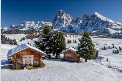 Produktbild von ARTland Wandbild Alu für Innen & Outdoor Herbst auf der Seiser Alm Südtirol Größe: 90x60 cm