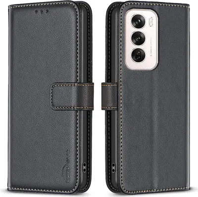 Produktbild von OPPO Reno12 Hülle - BINFEN Klapphülle - Schwarz