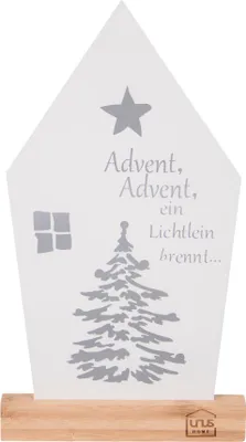 Produktbild von UNUS Deko Aufsteller Haus mit Baum und Stern in weiß
