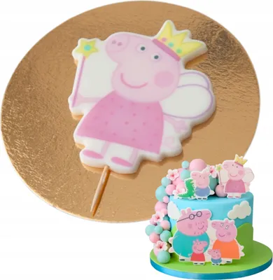 Zdjęcie produktu dla Sweetfanaberia| Figurka na tort SWINKA PEPPA - 7 cm - Jadalna dekoracja tortu - Ręcznie wykonana i bezpieczna