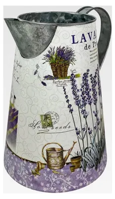 Produktbild von Deko Krug Zink Lavendel Gießkanne Wasserkrug Landhaus Vintage
