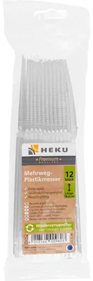 Produktbild von 12 durchsichtige Mehrweg Kunststoff Messer