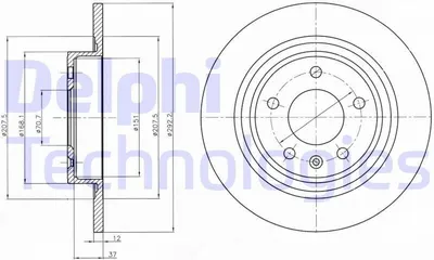 Produktbild von 2x DELPHI Bremsscheibe BG4279 für OPEL Astra J Sports Tourer (P10) ASTRA J 45mm