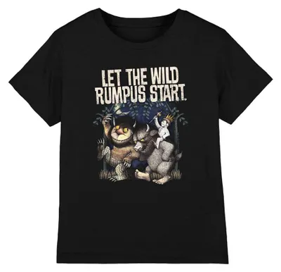 Imagen del producto de Camiseta para niños de la película "Donde viven los monstruos" con el texto "¡Que comience la fiesta salvaje", modelo TV41335 (talla 140-146), color